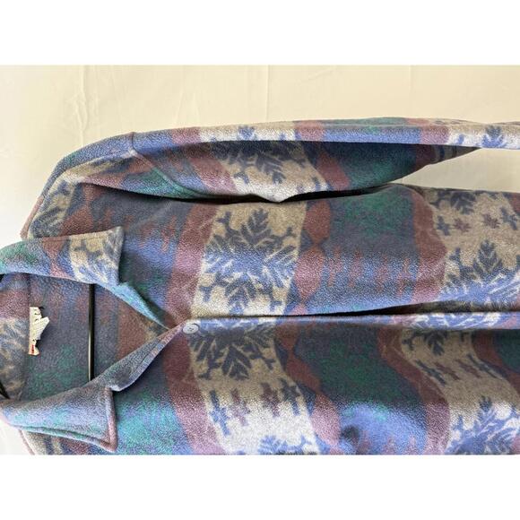 Lavon XL Women's 90s Fleece Jacket with Snowflake Pattern - Picture 3 of 6